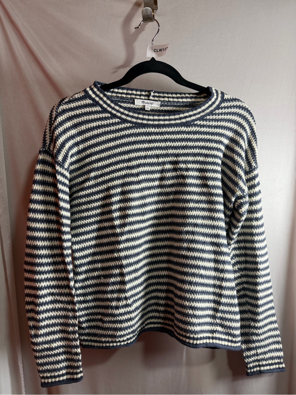 Madewell Navy & Cream Striped Crewneck Sweater